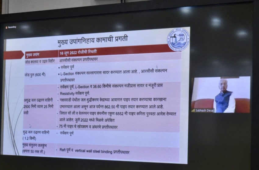  औरंगाबाद पाणीपुरवठा योजनेचे काम प्रत्यक्ष भेट देऊन पाहणार; काम गतीने पण दर्जेदार करा – मुख्यमंत्री उद्धव ठाकरे यांचे निर्देश