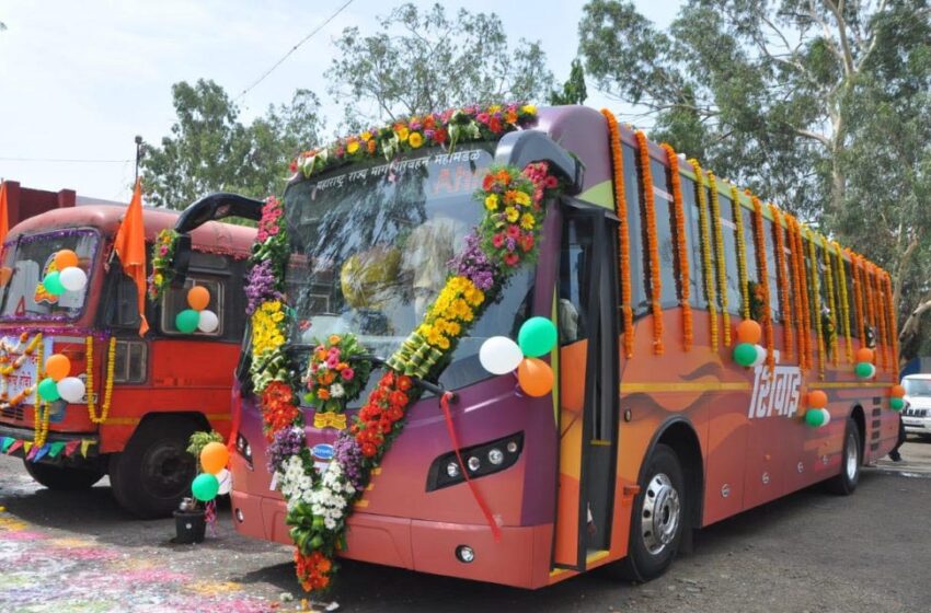  अहमदनगर-पुणे मार्गावर धावली राज्य परिवहन महामंडळाची राज्यातील पहिली ‘ई-बस’